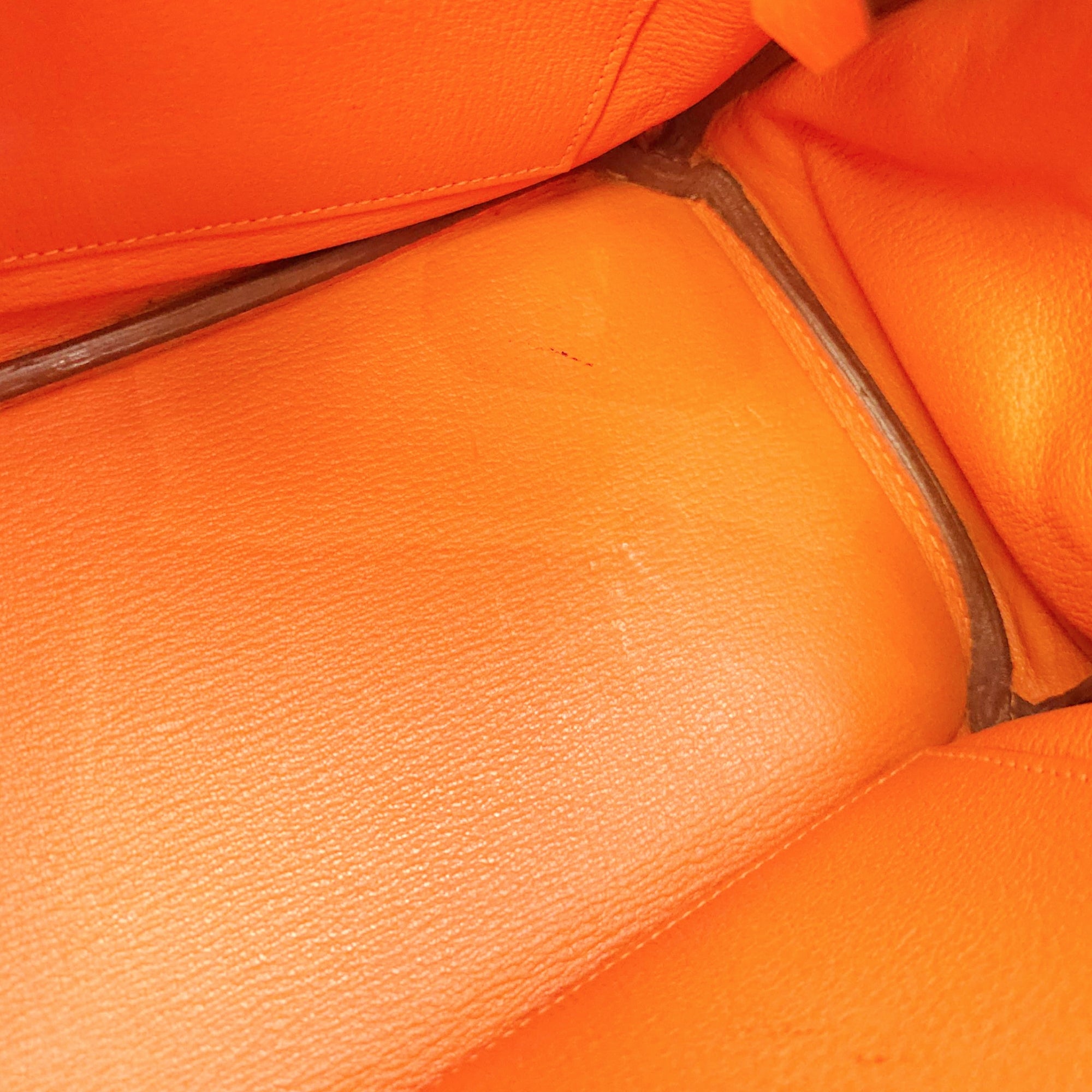 Birkin 30 Orange in Clemence, Palladium hardware