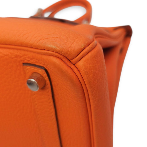 Birkin 30 Orange in Clemence, Palladium hardware
