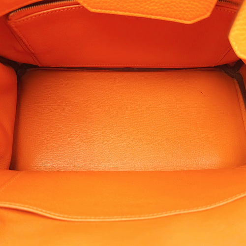 Birkin 30 Orange in Clemence, Palladium hardware