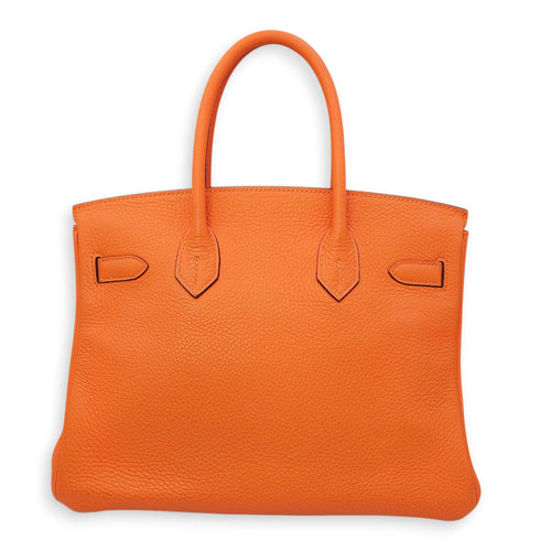 Birkin 30 Orange in Clemence, Palladium hardware