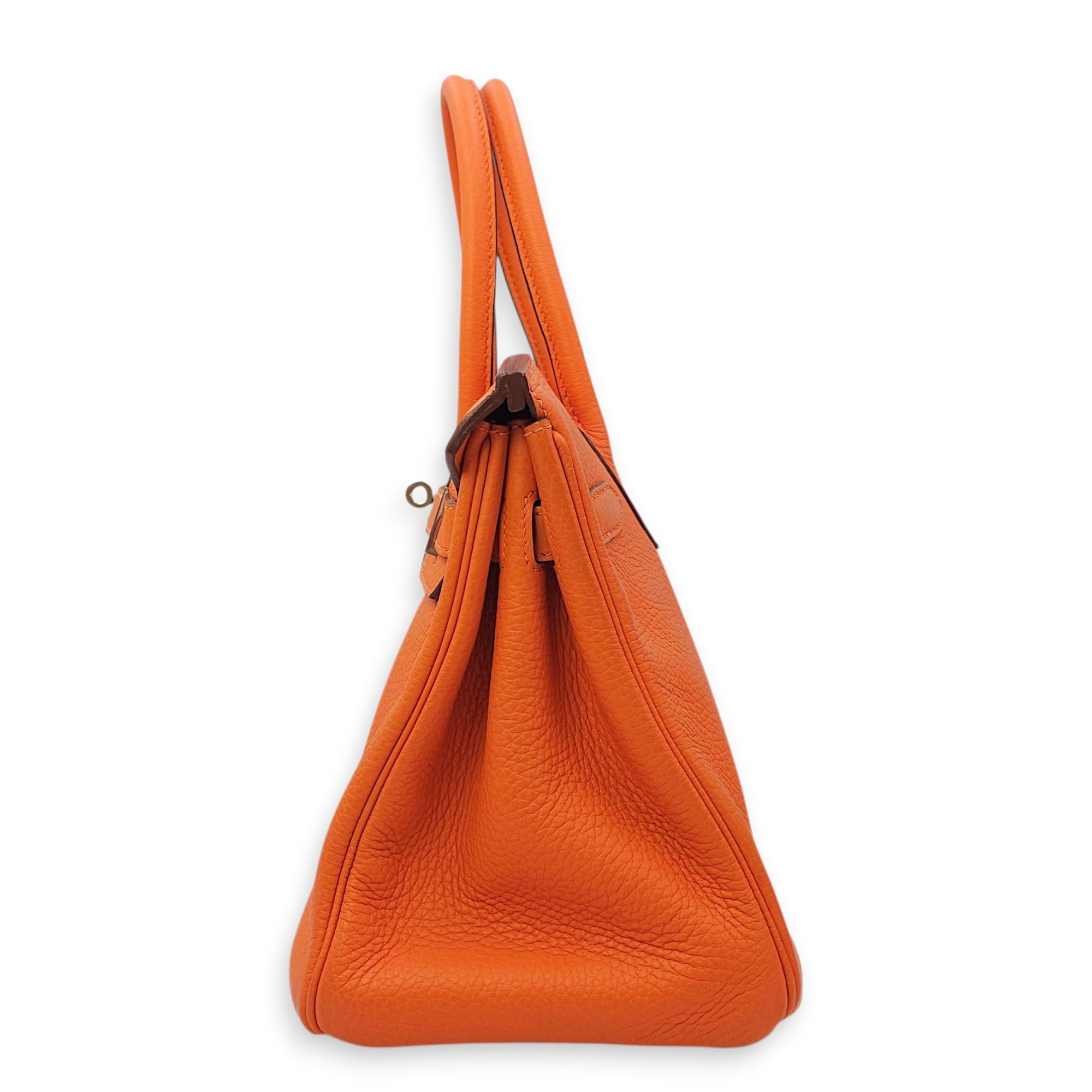 Birkin 30 Orange in Clemence, Palladium hardware