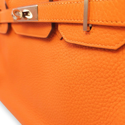 Birkin 30 Orange in Clemence, Palladium hardware