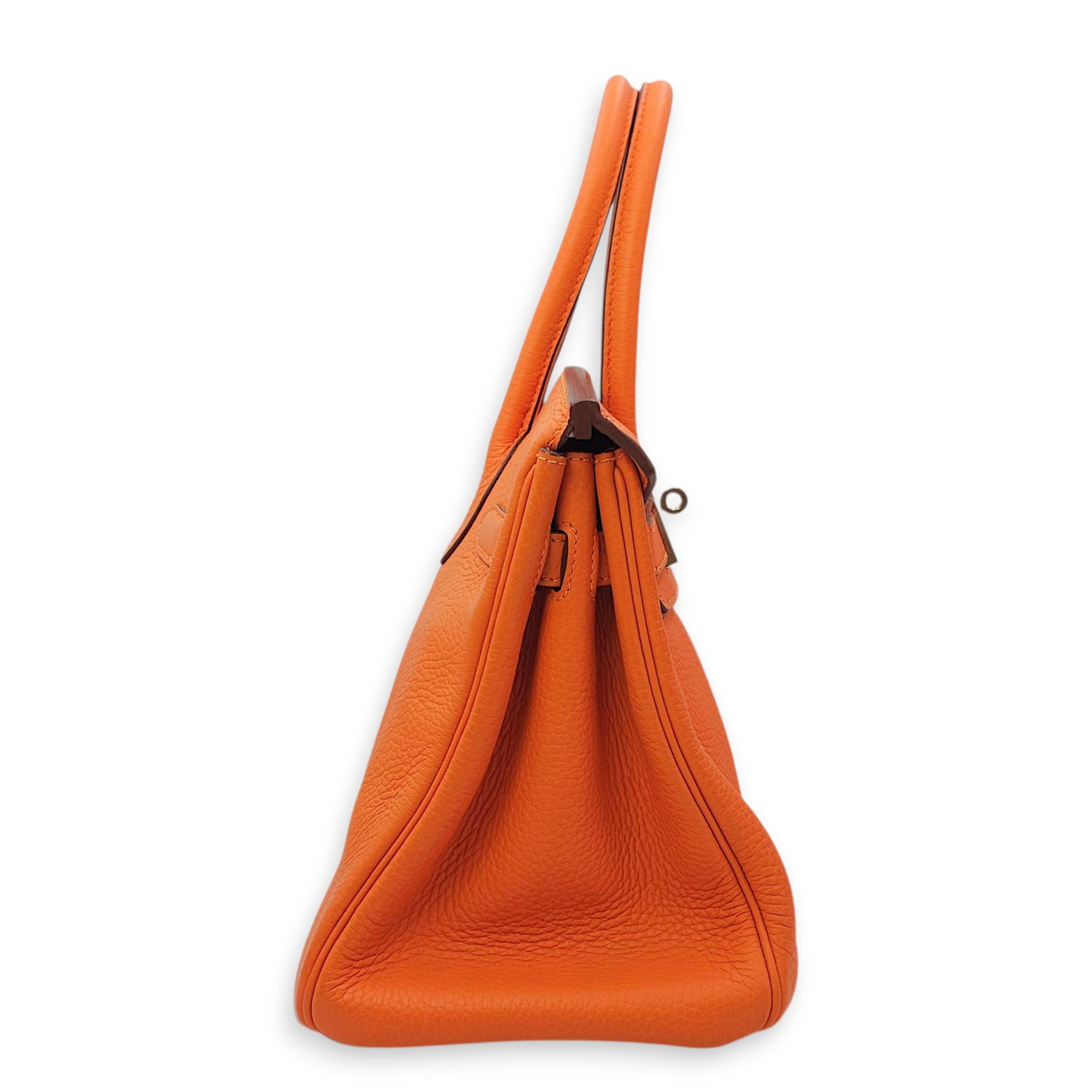 Birkin 30 Orange in Clemence, Palladium hardware