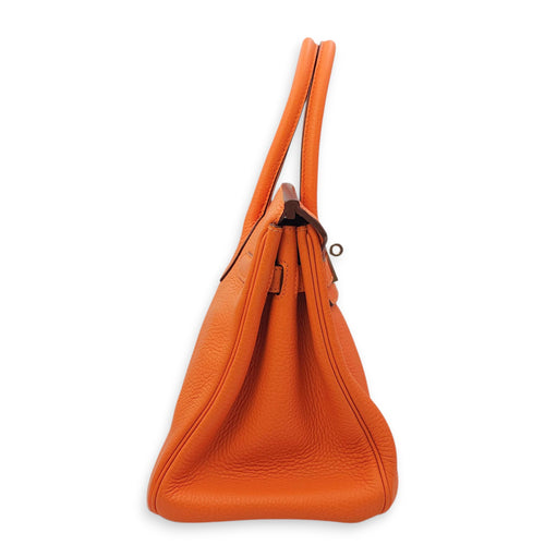 Birkin 30 Orange in Clemence, Palladium hardware