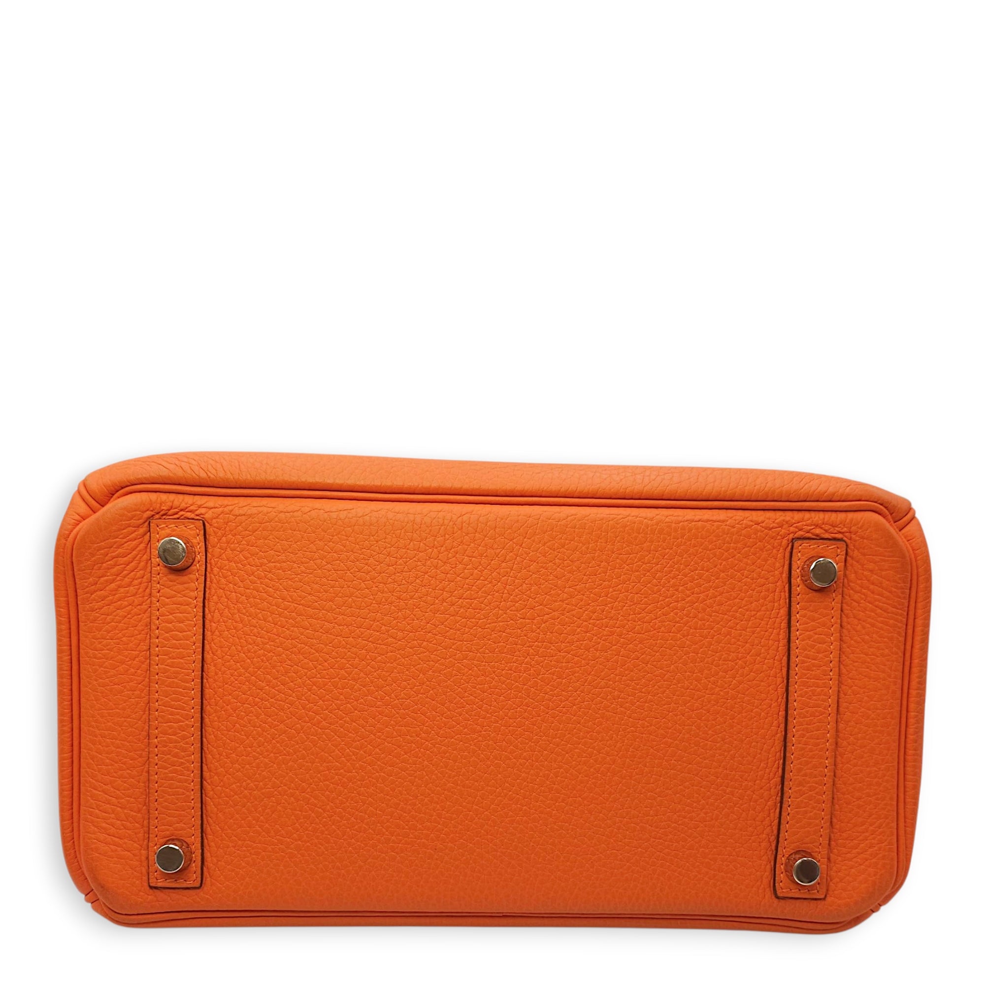 Birkin 30 Orange in Clemence, Palladium hardware