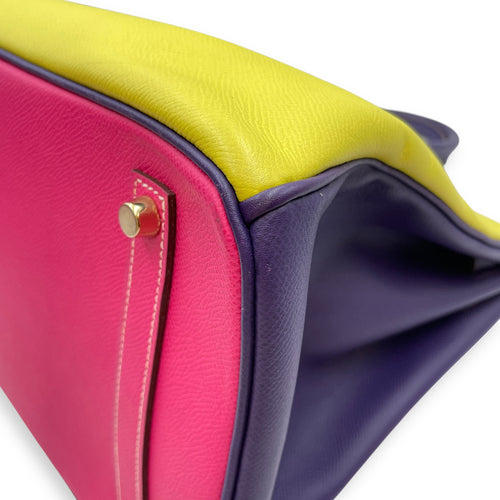 HSS Birkin 35 Rose Tyrien/Lime/Iris in Epsom, Gold hardware