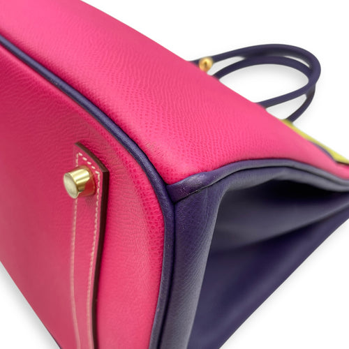 HSS Birkin 35 Rose Tyrien/Lime/Iris in Epsom, Gold hardware