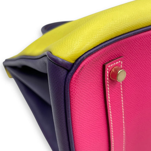 HSS Birkin 35 Rose Tyrien/Lime/Iris in Epsom, Gold hardware