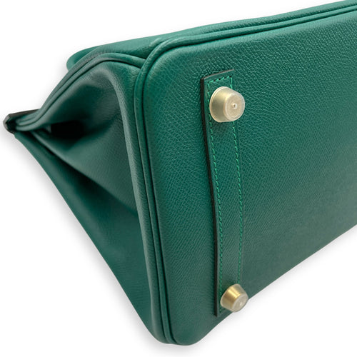 Birkin 30 Malachite in Epsom, Gold hardware