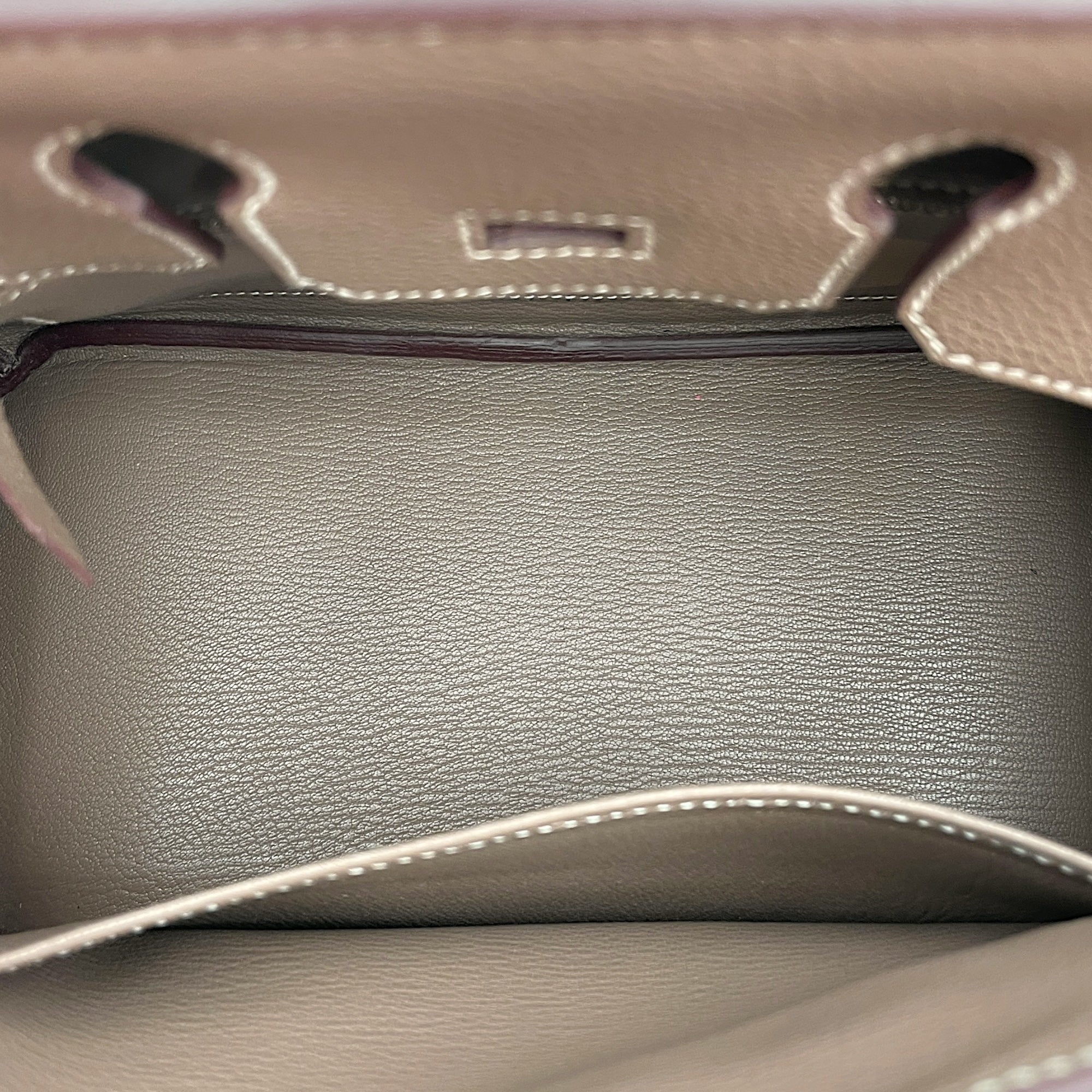 Birkin 25 Etoupe in Togo, Palladium hardware