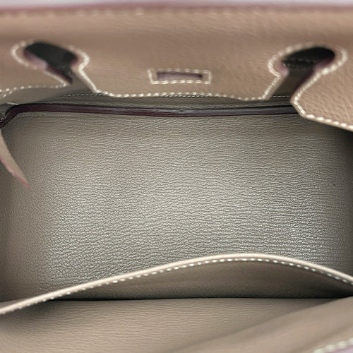 Birkin 25 Etoupe in Togo, Palladium hardware