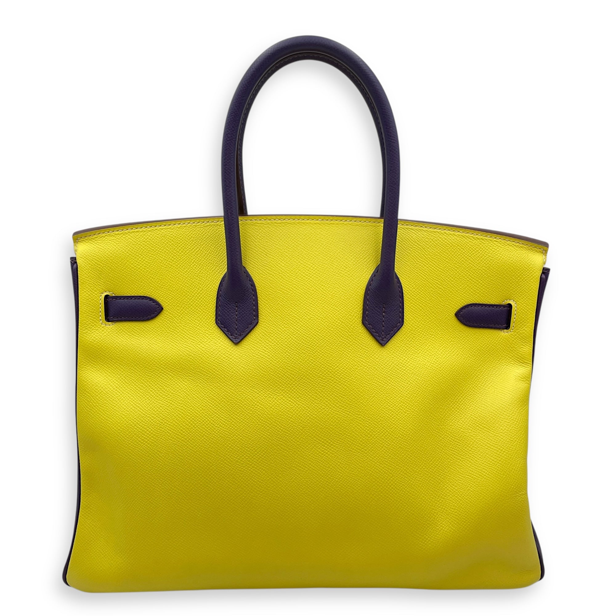 HSS Birkin 35 Rose Tyrien/Lime/Iris in Epsom, Gold hardware