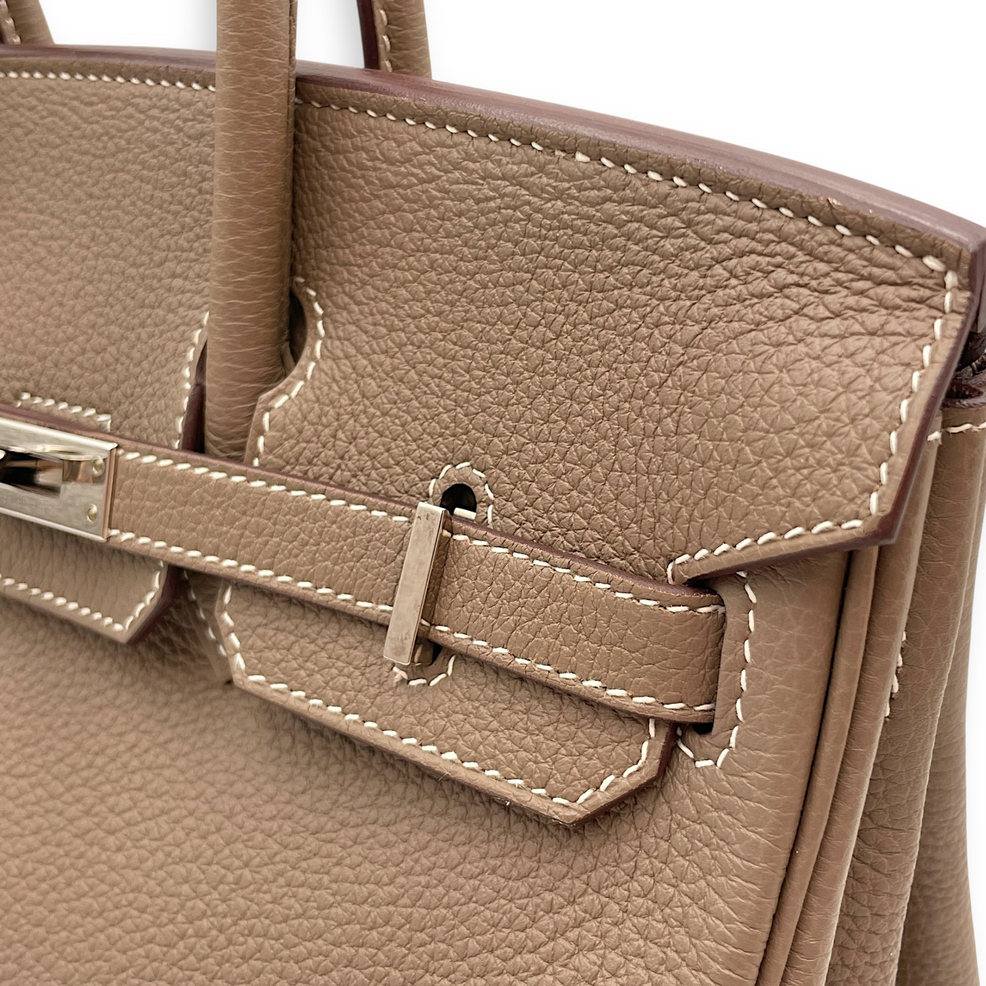 Birkin 25 Etoupe in Togo, Palladium hardware