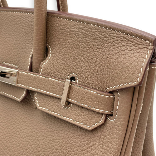 Birkin 25 Etoupe in Togo, Palladium hardware