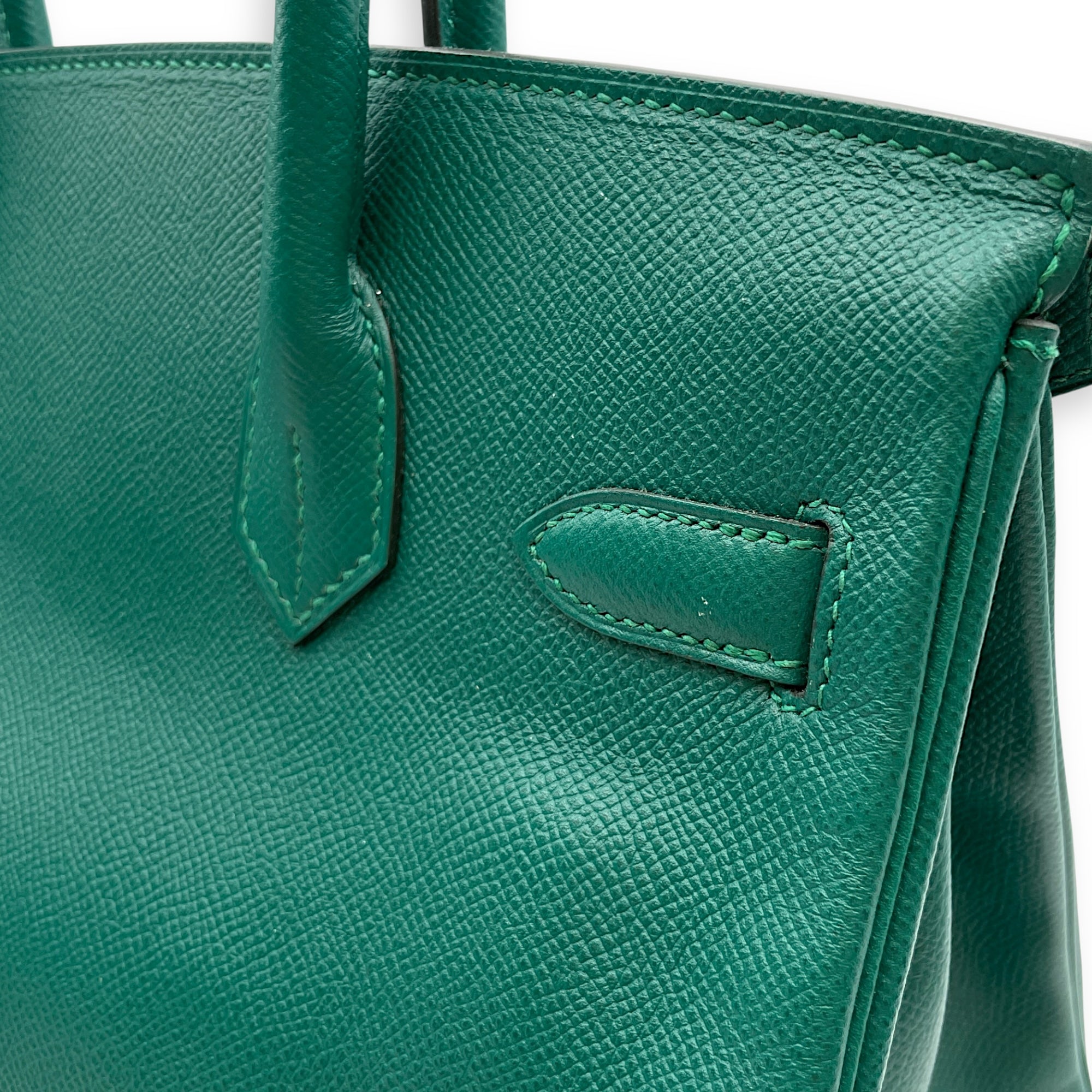 Birkin 30 Malachite in Epsom, Gold hardware