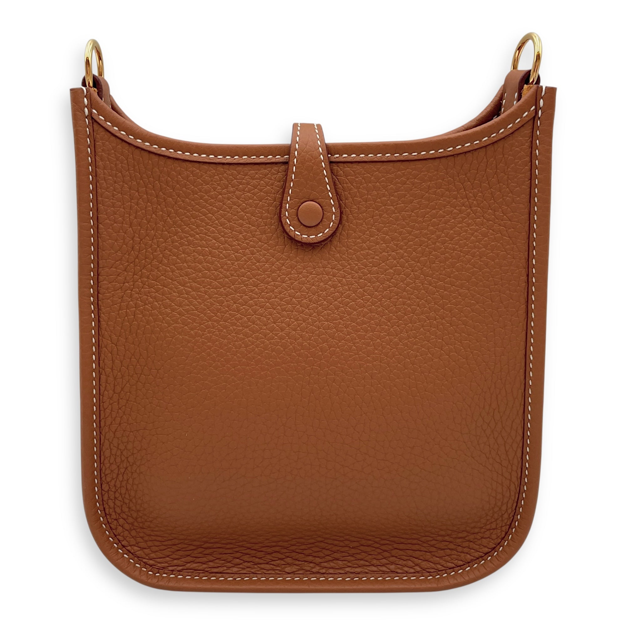 Evelyne (Short Strap) Mini Gold in Clemence, Gold hardware