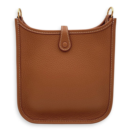 Evelyne (Short Strap) Mini Gold in Clemence, Gold hardware
