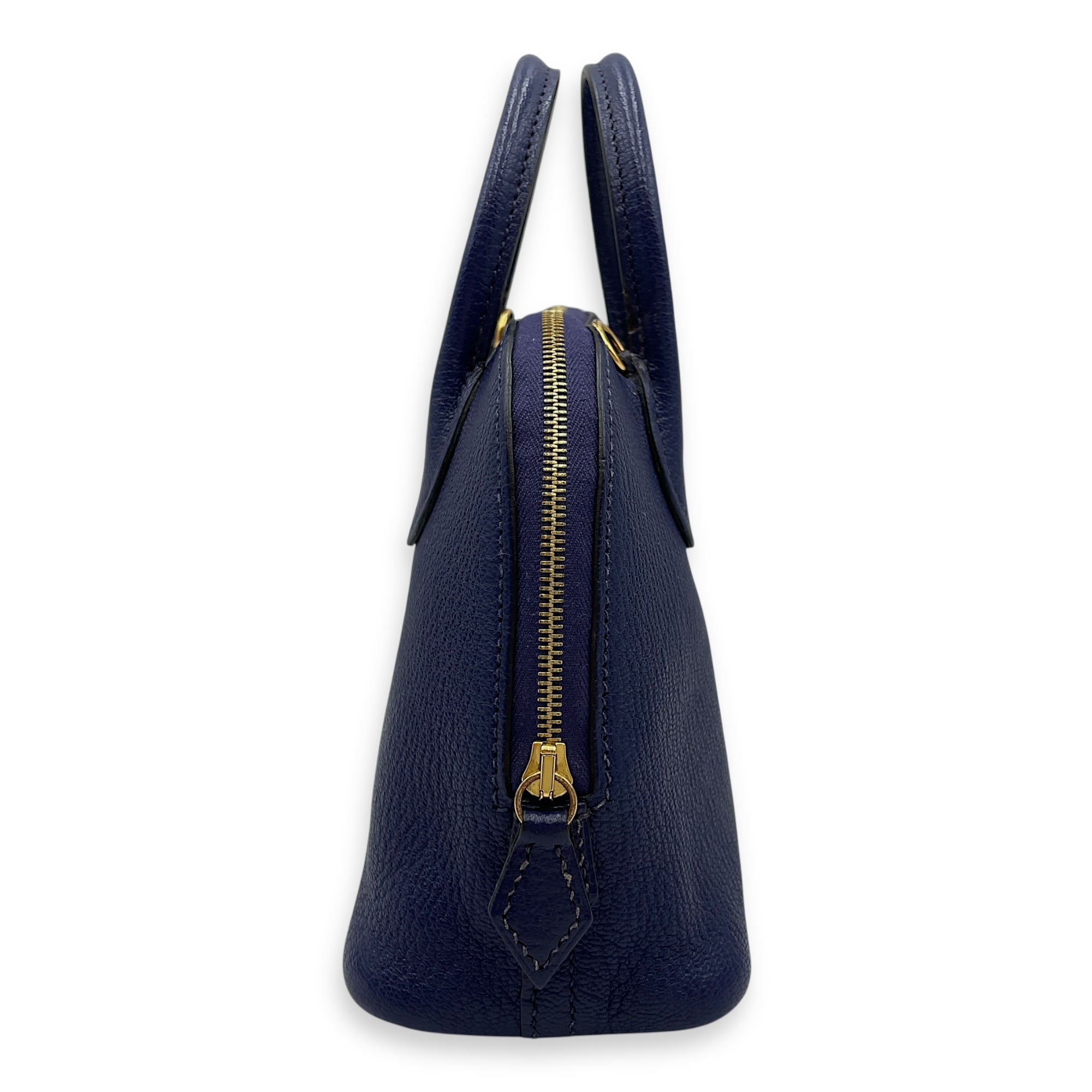 Bolide 1923 Mini Blue Encre in Chevre Mysore, Gold hardware