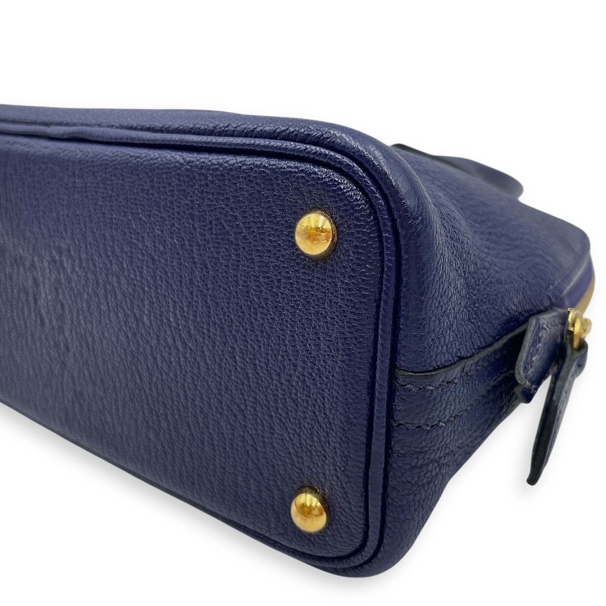 Bolide 1923 Mini Blue Encre in Chevre Mysore, Gold hardware