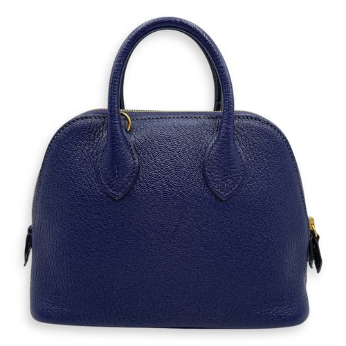 Bolide 1923 Mini Blue Encre in Chevre Mysore, Gold hardware