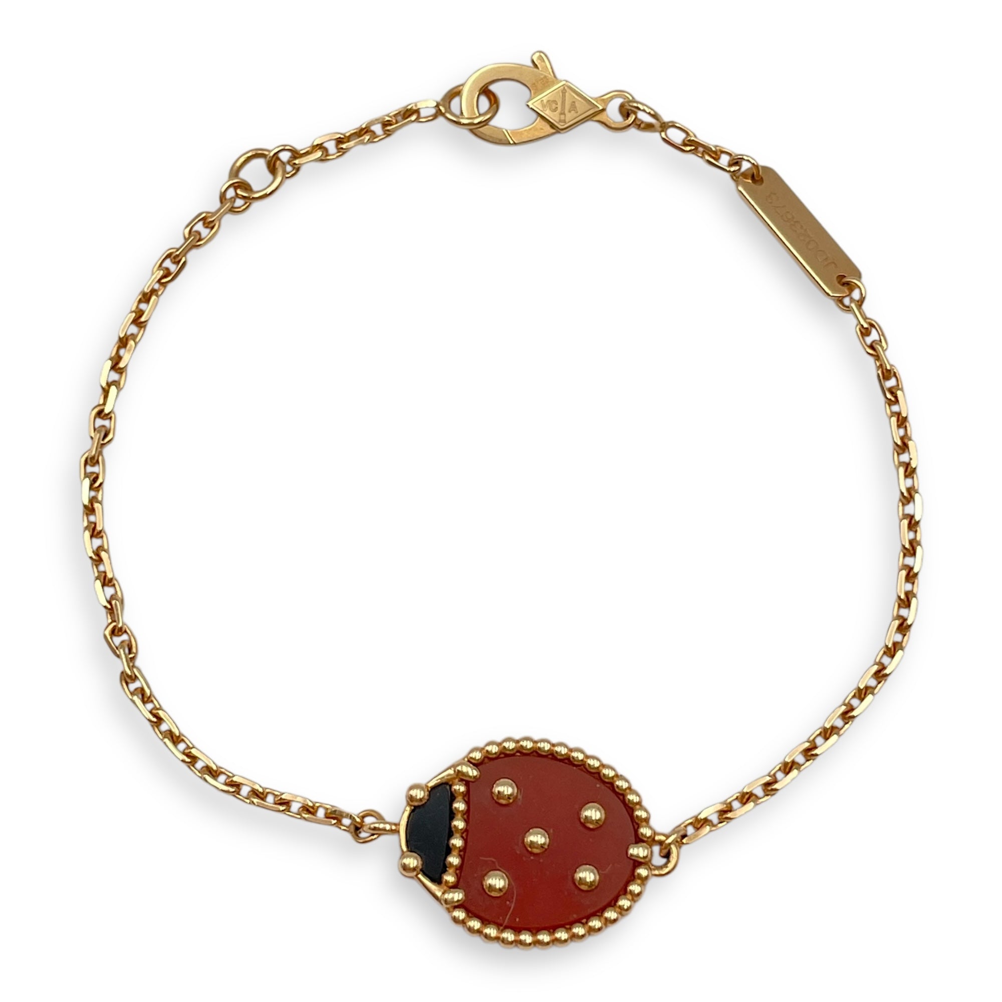 Lucky Spring, Closed Wing Ladybug Bracelet in Rose Gold Hardware