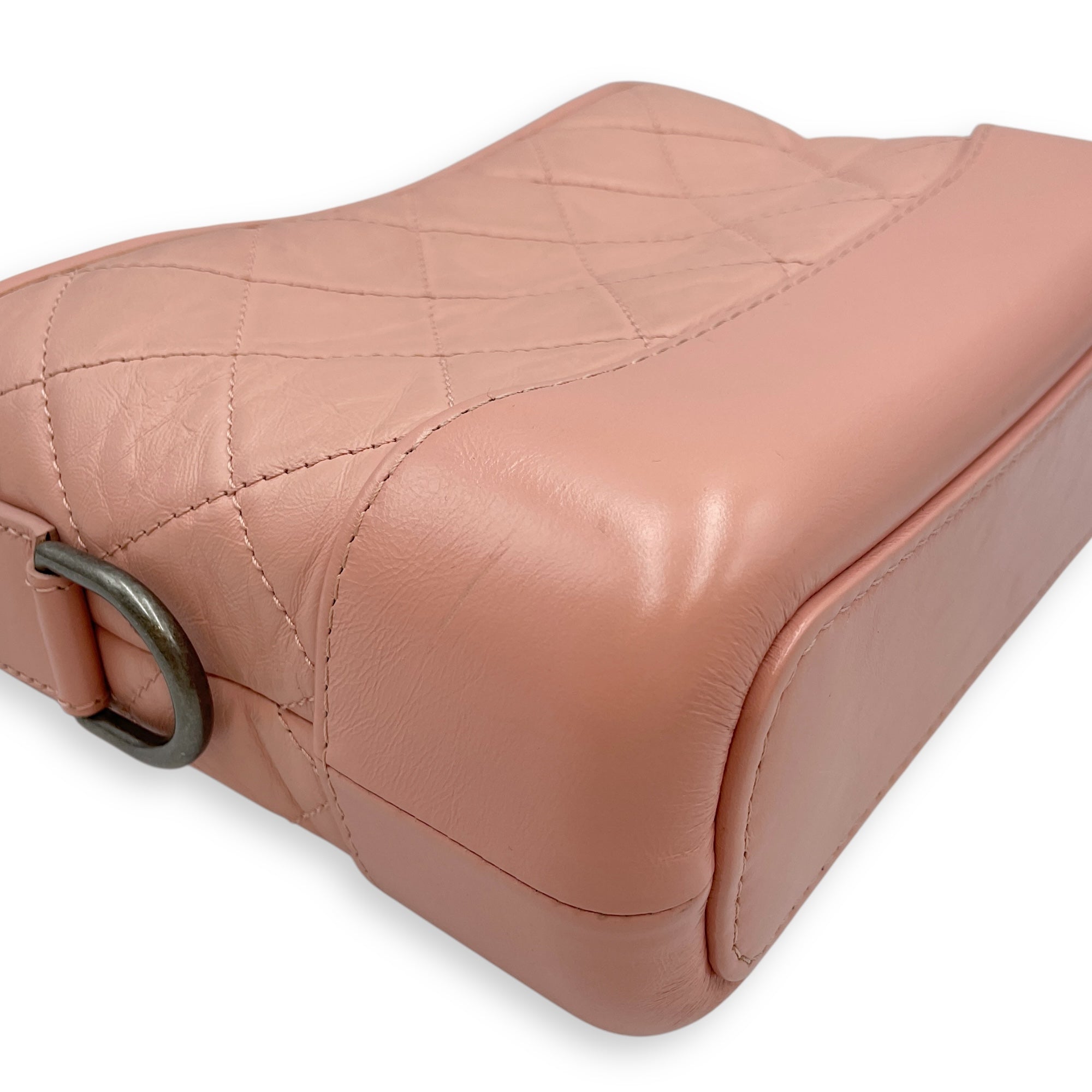 Gabrielle Small Pink Shoulder Bag in Calfskin, Tri tone hardware