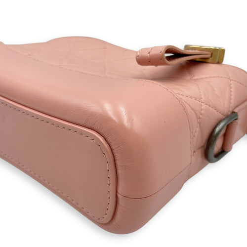 Gabrielle Small Pink Shoulder Bag in Calfskin, Tri tone hardware