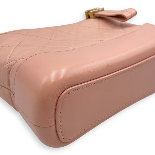 Gabrielle Small Pink Shoulder Bag in Calfskin, Tri tone hardware