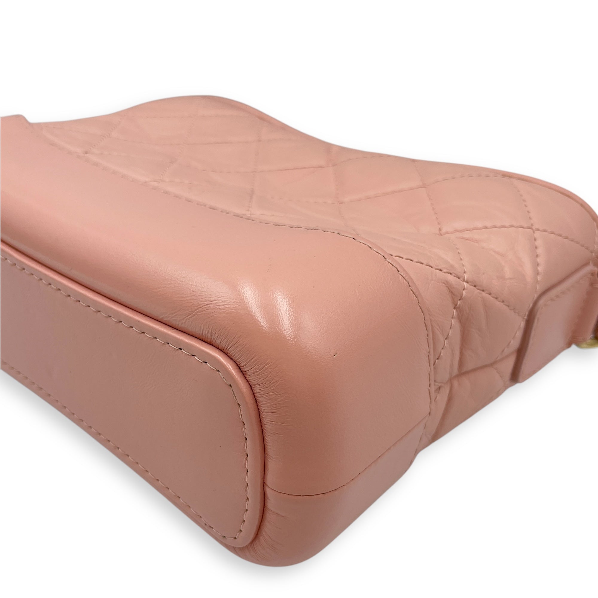 Gabrielle Small Pink Shoulder Bag in Calfskin, Tri tone hardware