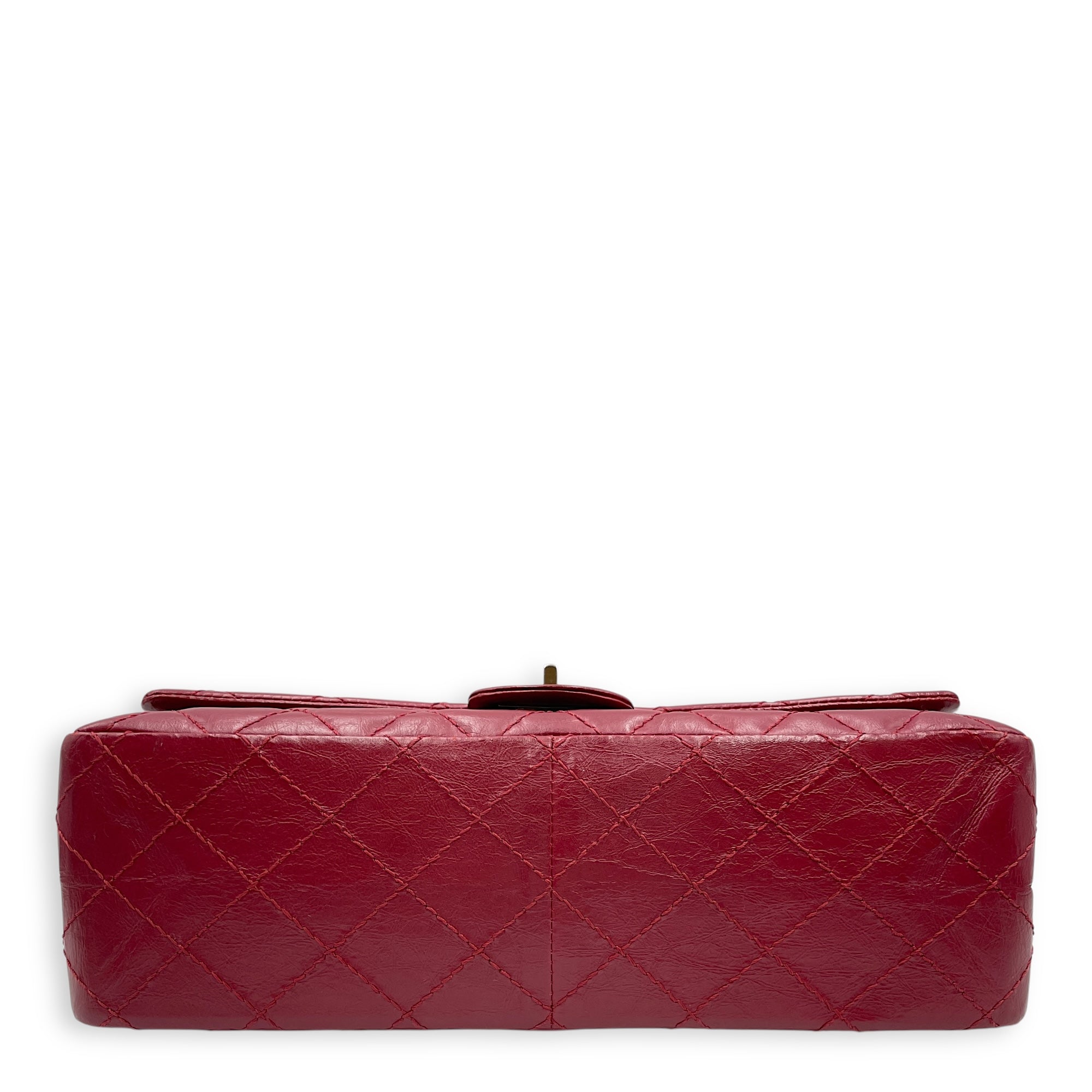 Reissue 226 Red Shoulder Bag in Distressed Leather, Silver hardware