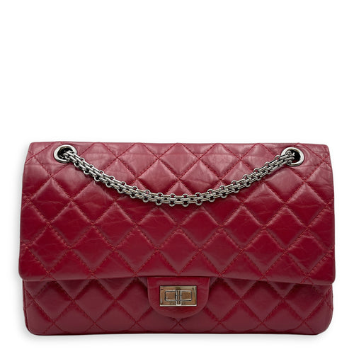 Reissue 226 Red Shoulder Bag in Distressed Leather, Silver hardware