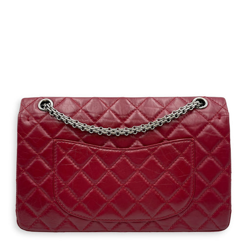 Reissue 226 Red Shoulder Bag in Distressed Leather, Silver hardware