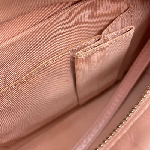 Gabrielle Small Pink Shoulder Bag in Calfskin, Tri tone hardware