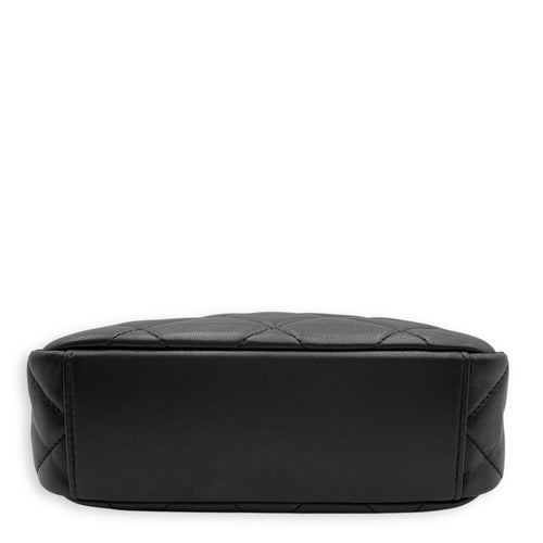 Camera Black Crossbody Bag in Lambskin, Gold hardware