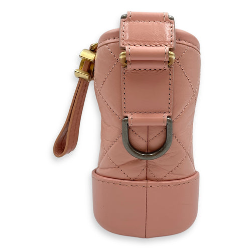 Gabrielle Small Pink Shoulder Bag in Calfskin, Tri tone hardware