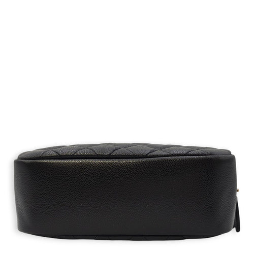 Quilted CC Black Vanity Case in Caviar Leather, Gold hardware