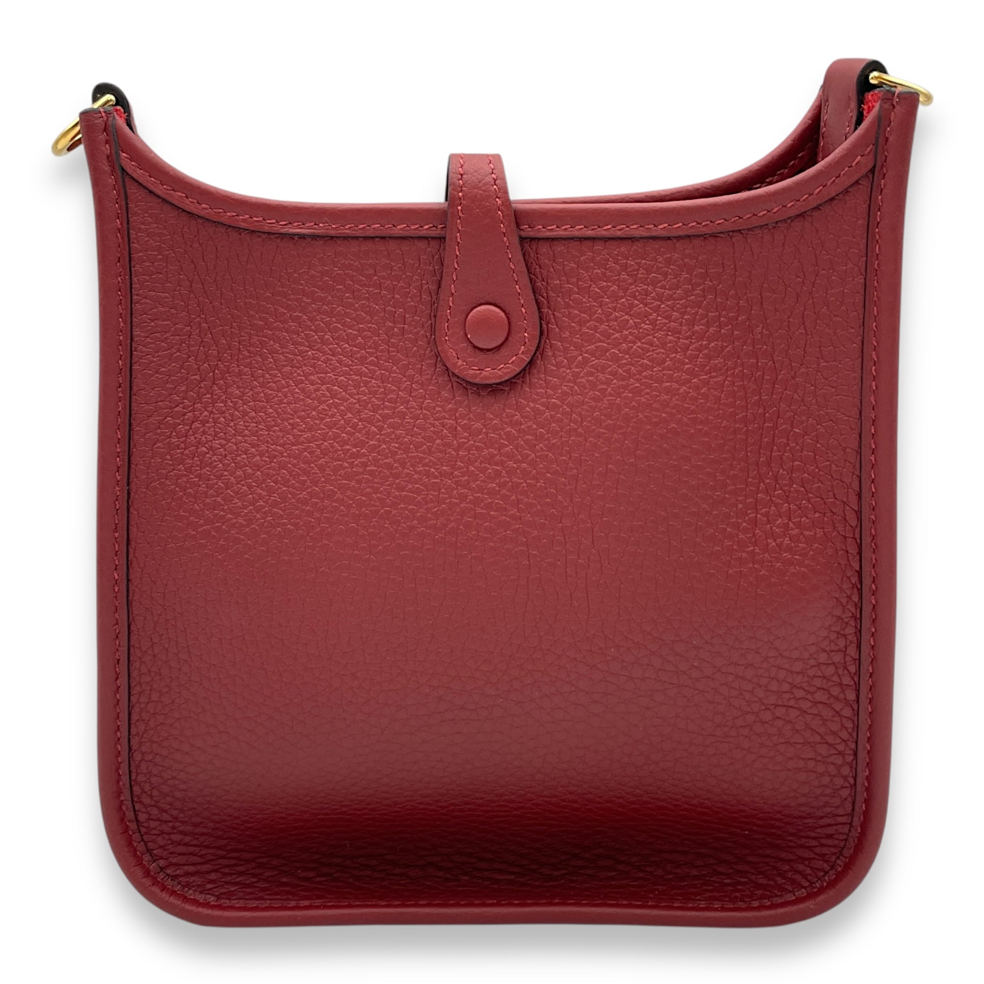Evelyne Mini Rouge H in Clemence, Gold hardware