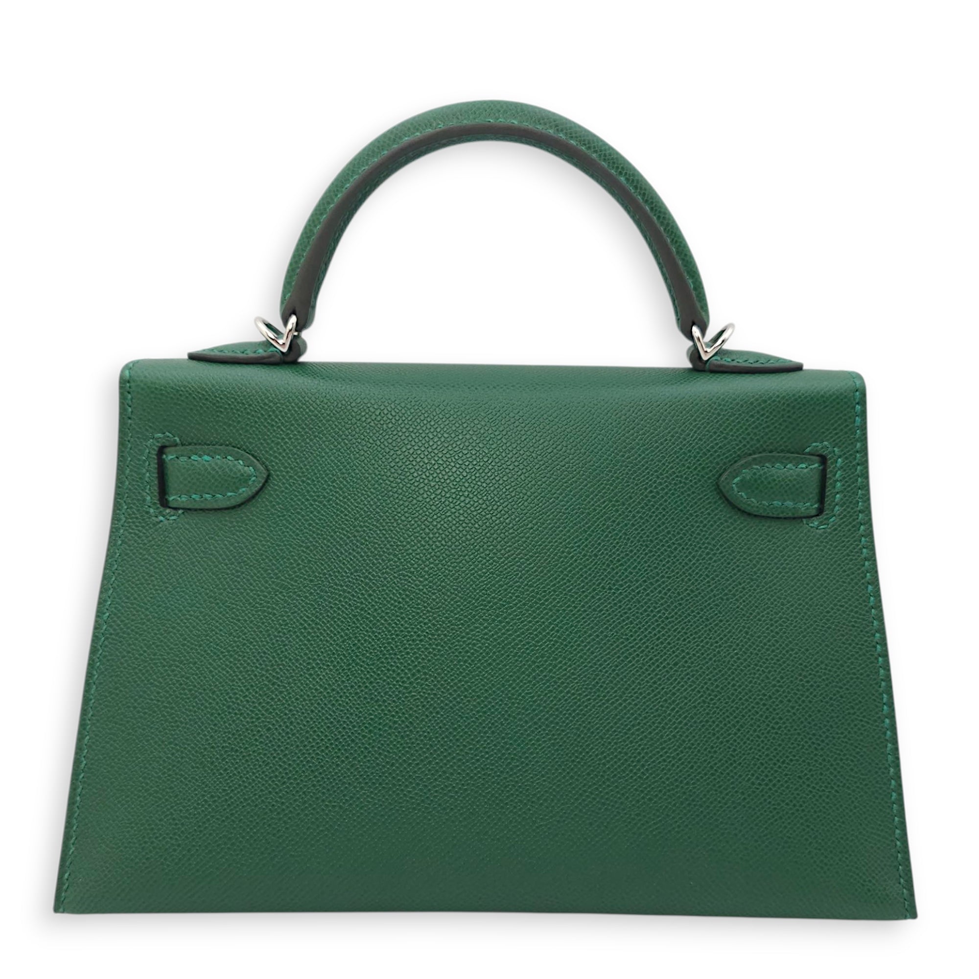 Sellier Kelly 20 Vert Moyen in Madame, Palladium hardware