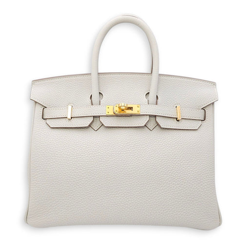 Birkin 25 Gris Pale in Togo, Gold hardware