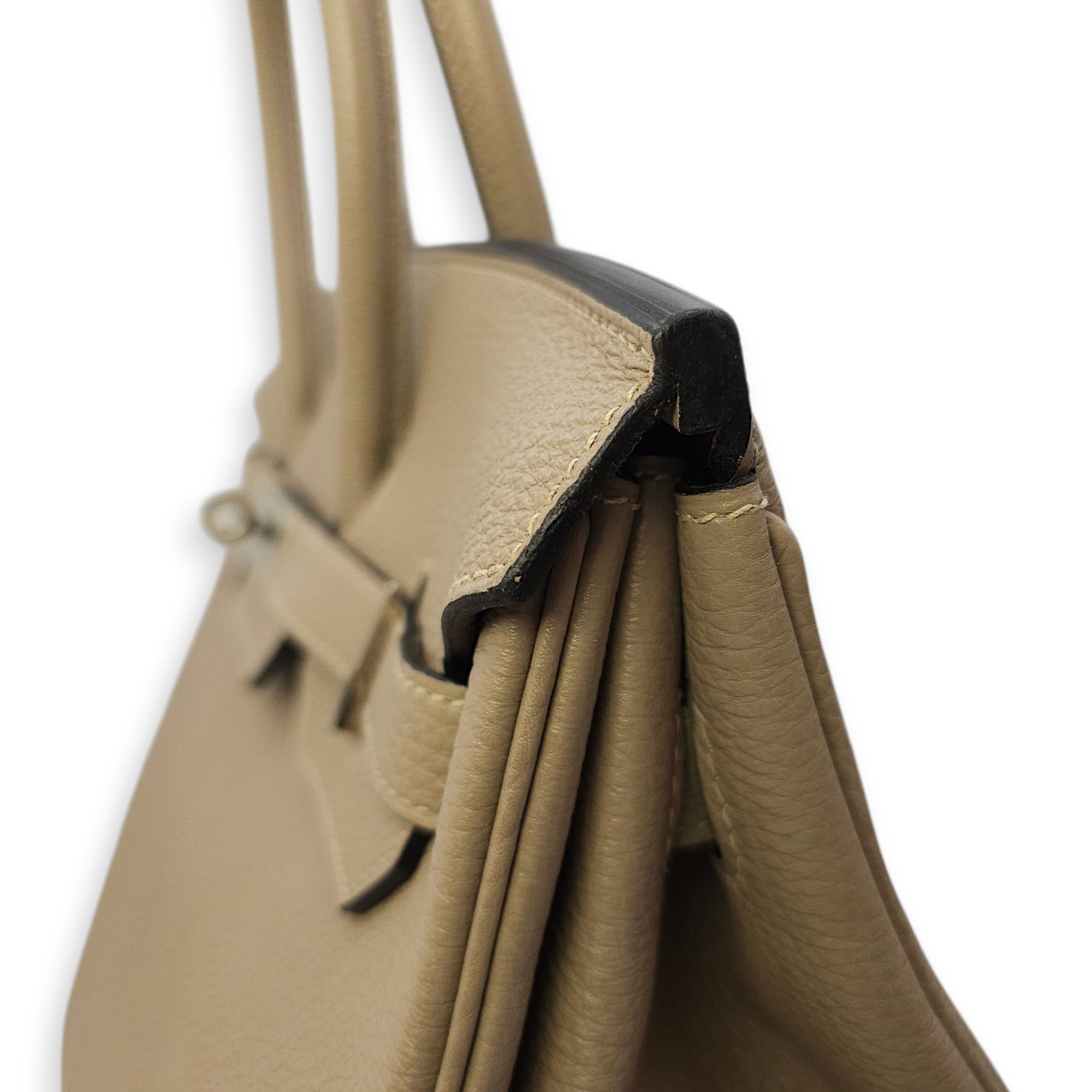 Birkin 35 Gris Tourterelle in Togo, Palladium hardware