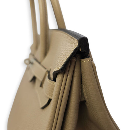 Birkin 35 Gris Tourterelle in Togo, Palladium hardware