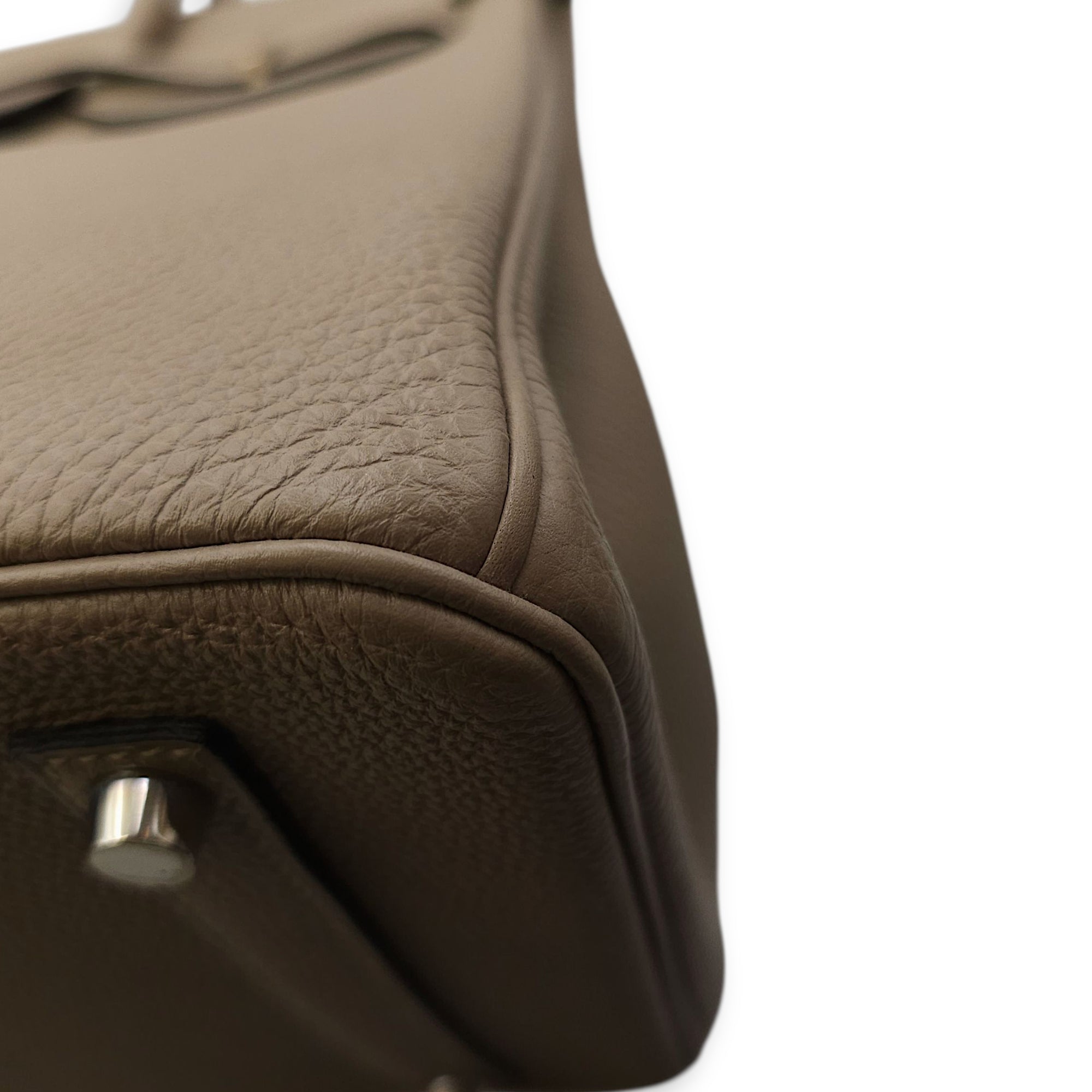 Birkin 35 Gris Tourterelle in Togo, Palladium hardware