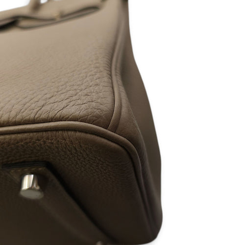 Birkin 35 Gris Tourterelle in Togo, Palladium hardware