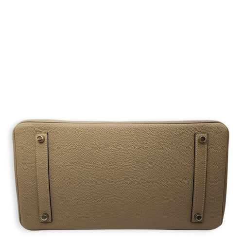 Birkin 35 Gris Tourterelle in Togo, Palladium hardware