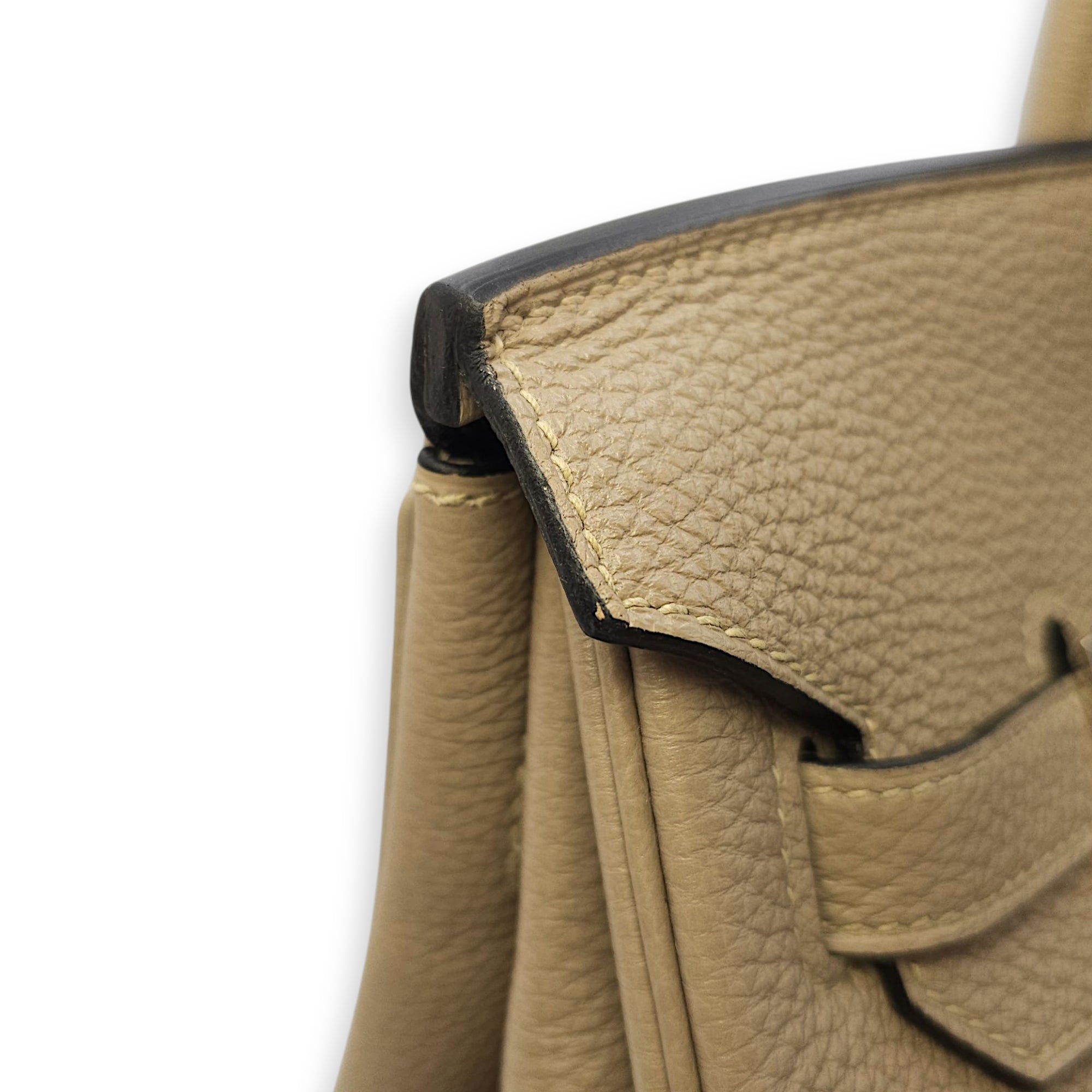 Birkin 35 Gris Tourterelle in Togo, Palladium hardware