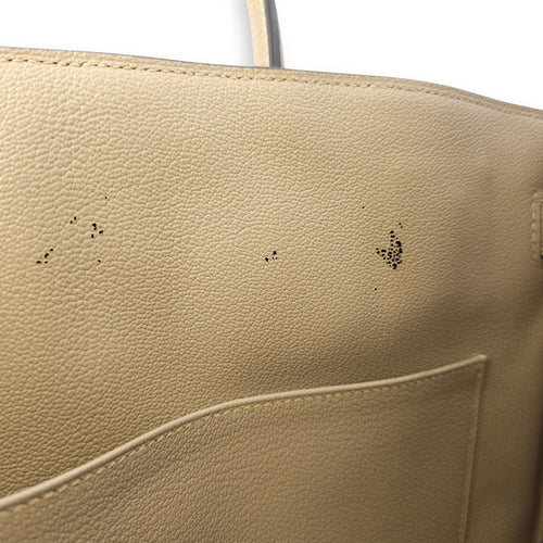 Birkin 35 Gris Tourterelle in Togo, Palladium hardware