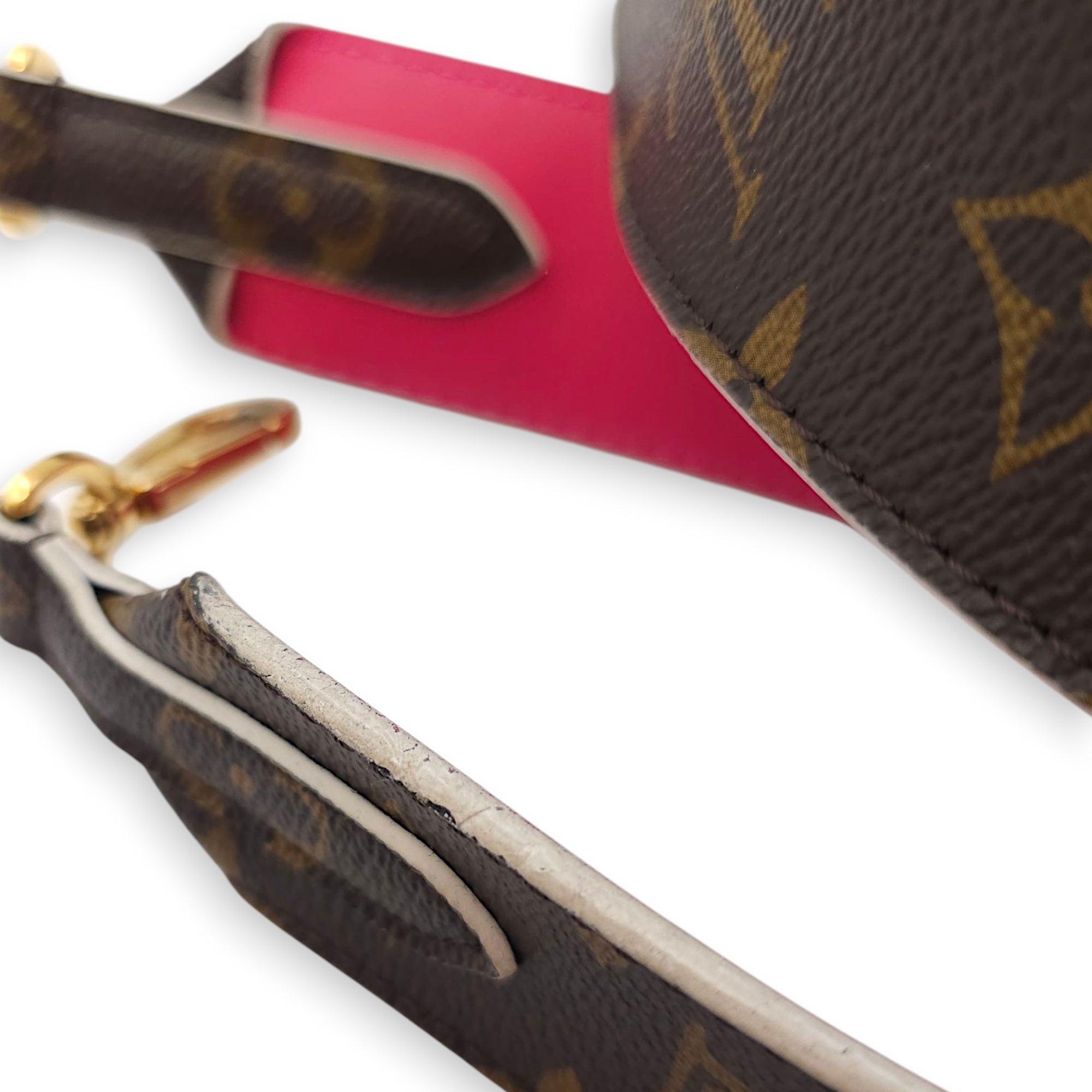 Monogram Brown/Pink Strap in Canvas, Gold hardware