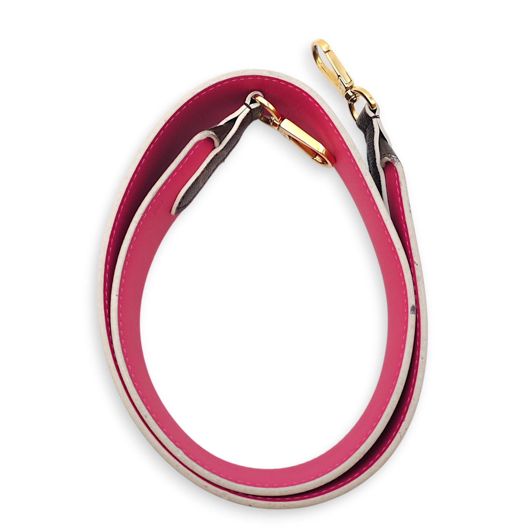 Monogram Brown/Pink Strap in Canvas, Gold hardware