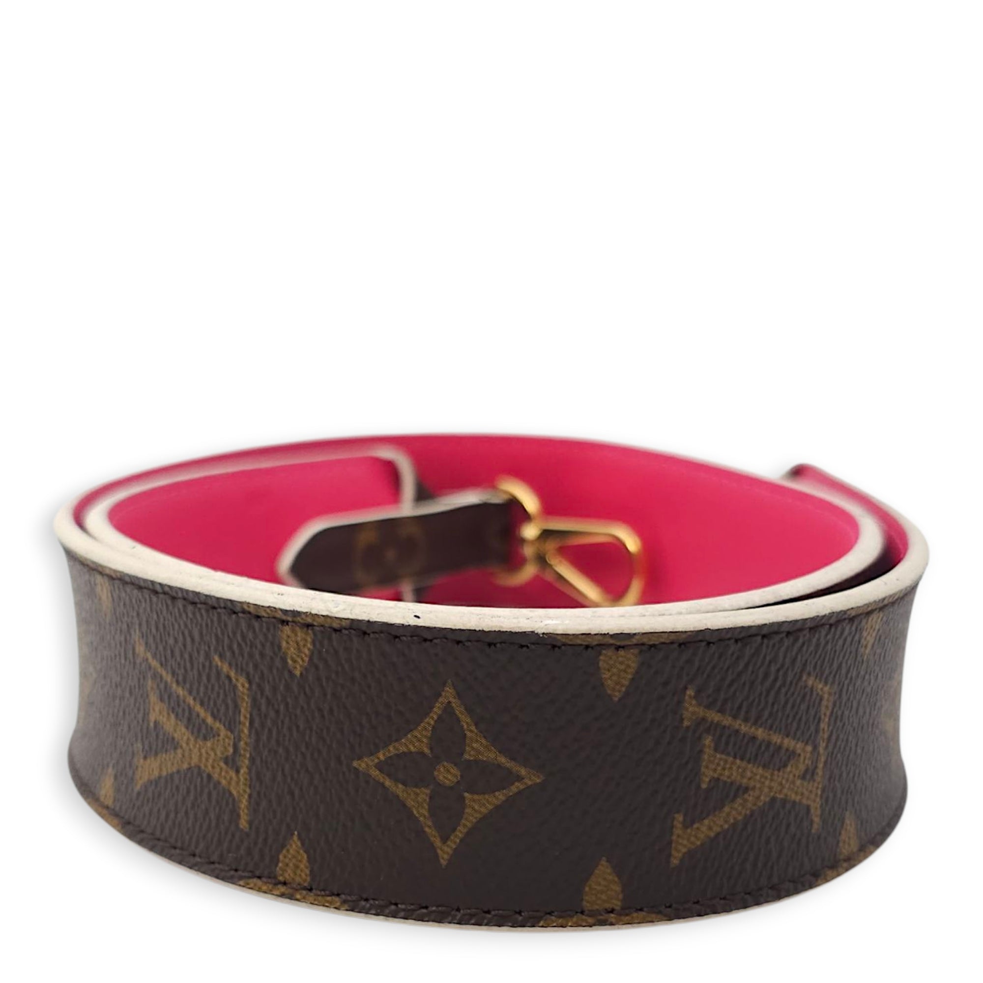 Monogram Brown/Pink Strap in Canvas, Gold hardware