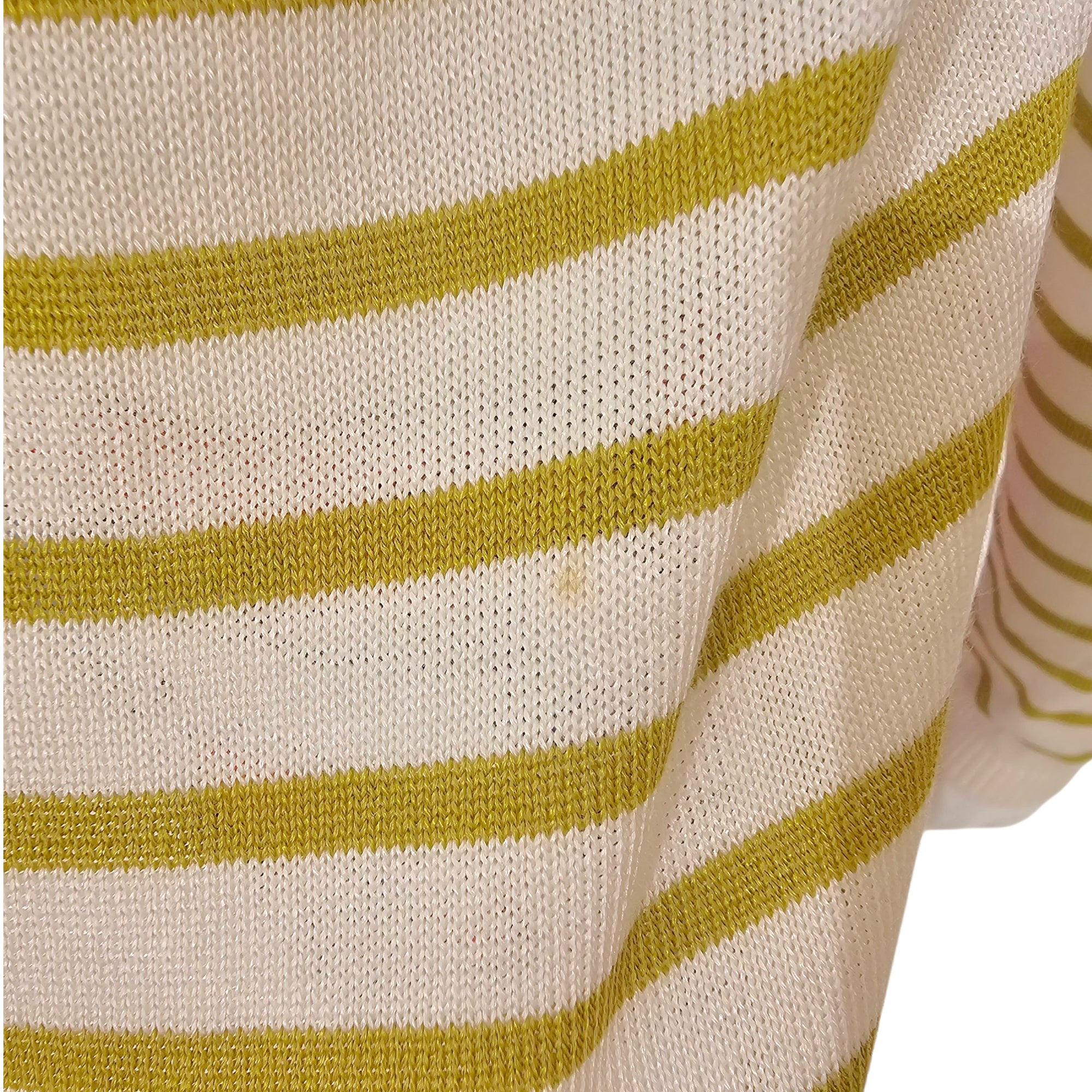 Striped V-Neck Sweater 34 Green Ready-To-Wear in Silk